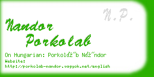 nandor porkolab business card
